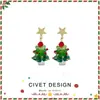 Brincos de Natal com Franja de Estrela de Cinco Pontas, Brincos Fofos e Doces de Outono e Inverno, Versáteis e Estilosos, Presilhas para Orelha sem Furo para Mulheres