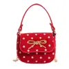 Mini Bolso de Mano Estilo Coreano para Niñas Dulce Lazo Elegante Lunares Cadena de Bebé Nuevo Bolso de Accesorios para Niños