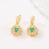 Colgante Clip Hebilla Chapado en Oro Real de 18K con Cabeza de Hebilla de Loto de Diamante Colgante de Jade Cristal Loto Hebilla Semilla de Melón Hebilla Collar D42