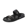 Zapatillas de Marca Talla Grande con Tira Única y Hebilla, Estilo Nuevo de Verano para Mujer, Calzado para Exteriores, Moda Europea y Americana, Zapatos para Mujer