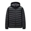 Nueva colección de otoño e invierno: Chaqueta casual con capucha para hombre, 90% plumón de pato blanco, ligera y fácil de llevar, que proporciona calidez y comodidad