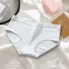Venta Directa de Fábrica Ropa Interior en Stock para Mujeres Algodón Puro Transpirable Niñas Simple Japonesa Cintura Media Estudiante Calzones Sin Costuras