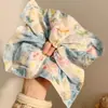 Lenço quadrado grande com estampa floral pequena, elástico de cabelo para mulheres, faixa de cabelo elástica, acessório de cabelo com estilo coreano de alta qualidade