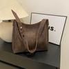Bolsa de ombro tipo balde retrô Youzi para mulheres 2024 nova primavera estilo western textura moda simples bolsa de ombro para o dia a dia