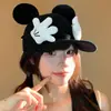 Gorra de Béisbol de Mickey Orejudo Lindo de Dibujos Animados Mano Pequeña para Mujeres Mostrando la Cara Visera Pequeña Protección Solar UV Gorra de Pato