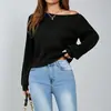 Suéter para Mujer 2026 Otoño e Invierno Suéter de Punto de Alta Gama Descubierto para Mujer Suéter de Estilo Perezoso Holgado de Manga Corta Acampanada