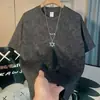 Camiseta de Manga Corta Tie-Dye Cuello Redondo para Hombre Verano Simple Cómoda Nueva Moda Tendencia Marca Popular Casual Top de Media Manga