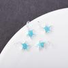 S925 prata esterlina óleo ins estilo estrela do mar azul pingente estrela irregular pingente faça você mesmo pulseira pulseira corda acessórios de prata