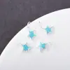 Plata de Ley S925 Colgante de Estrella de Mar Azul Estilo Ins con Goteo de Aceite Colgante de Estrella Asimétrico Pulsera DIY Pulsera Accesorios de Plata