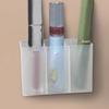 Caja de Compartimentos Montada en la Pared Gabinete con Espejo Almacenamiento Sin Perforaciones Almacenamiento de Lápices Labiales Caja de Almacenamiento Montada en la Pared Estante de Almacenamiento Transparente de Escritorio de Tiza