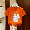 Top Estiloso com Estampa de Desenho 100% Algodão para Meninas Verão 2026 Camiseta Infantil de Manga Curta para Bebê