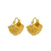 Pendientes de metal con perlas a rayas retro francesas, diseño de nicho femenino, pendientes sencillos de estilo antiguo que combinan con todo.