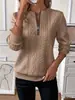 2024 Amazon transfronterizo TK más vendido suéter pullover para mujer cuatro en uno algodón suéter casual suéter con cremallera