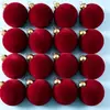 Modelo Novo Transfronteiriço 6-8cm/16Pçs Bolas Aveludadas Enfeites de Árvore de Natal Decoração de Festa Festiva Enfeites Penduráveis para Árvore de Natal
