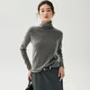 Suéter de cachemira con cuello alto para mujer, pieza única de cachemira, sin costuras, cuello alto, holgado, capa interior, camisa base de punto, suéter, moderno