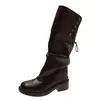 Botas plisadas apiladas estilo páramo, nuevo modelo verano 2026, botas largas plegables de doble uso Maillard, botas de montar de suela gruesa