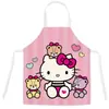 Delantal infantil HelloKitty, diseño de gato rosa, anti-manchas, delantal para adultos, venta directa de fábrica, baberos disponibles para venta al por mayor