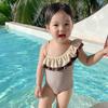 Maiô Infantil Feminino Peça Única Verão Indoor 2025 Nova Moda Popular Menina Bebê Crianças Roupa de Banho Princesa Outdoor