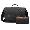 Bolso Bandolera de Lona con Piel de Vaca de Primera Capa para Hombre Bolsa de Fotografía Estilo Retro Bandolera Maletín de Hombro Único Viaje de Negocios