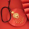 Nuevo collar de oro de estilo chino, joyería para mujer, cadena de suéter de nicho, sin decoloración, cadena de oro de imitación que combina con todo, accesorios colgantes