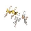 Brincos da Moda de Borboleta com Diamantes e Pérola Pendente, Brincos Nicho Elegantes e Sofisticados no Estilo Ins para Mulheres