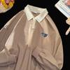 Suéter para hombre, primavera y otoño 2020, nueva marca de moda ins, camisa polo americana holgada de gran tamaño informal de calle alta