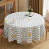 Toalha de Mesa Redonda Avançada Sem Lavagem À Prova de Óleo Impermeável Anti-Manchas Toalha de Mesa para Sala de Jantar Toalha de Mesa Redonda Tapete de Mesa Redondo Doméstico