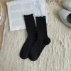 Nuevos Calcetines Blancos para Mujer de Primavera y Verano, Estilo JK de Media Pantorrilla, Delgados Lindos Suaves para Chica, Algodón Japonés Color Sólido Calcetines Caídos, Calcetines Largos