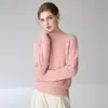 Suéter de Cachemira Grueso Nuevo para Otoño e Invierno para Mujer, Suéter de Punto Trenzado de Cuello Semi Alto con Tacto de Lana, Top Base Suelto