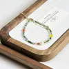 Pulsera de Piedra Natural de Color Retro Hecha a Mano con Cuentas Diseño de Nicho Pulsera Completa de Acero de Titanio Pulsera de Perlas Turquesas