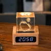 Luz Noturna de Cristal para Relógio Cubo de Nuvem Ornamento de Mesa Luminária de Cabeceira Árvore de Cristal Presente de Natal para Meninas Transfronteiriço