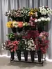 Floristería Grande Soporte para Flores Móvil de Hierro Forjado Multicapa Soporte de Exhibición de Flores Plástico Cubo para Flores Estante