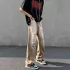 Jeans Rotos de Calle Europeos y Americanos para Hombre, Otoño Vintage Lavado Estilo Hong Kong Modernos Retro Rectos de Pierna Ancha