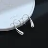 Brincos de Cobre Branco Antidesgastantes com Toque de Luxo, Brincos Simples de Gota de Prata para Mulheres, Estilo Nicho Ins, Estilo Cool e Minimalista, Personalidade Única