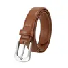 Cinto Feminino Transfronteiriço de Couro Genuíno de Camada Superior de Couro Bovino Dupla Face, Moderno e Versátil, Cinto Decorativo Simples para Jeans e Vestidos