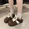 2025 Sapatos Casuais de Cadarço com Salto Baixo, Aumento Interno, Estilo Mori, Moda de Outono, Estilo Japonês, Bico Redondo, Combinação de Cores Elegante