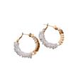 Pendientes de Plata Bañada en Oro Real con Aguja de Plata Incrustada con Diamantes, Pendientes de Piedra de Hiel Negra Artificial, Diseño Personalizado, Pendientes Empalmados, Pendientes Elegantes de Nicho