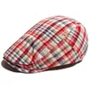 Primavera 2026 Nuevo Sombrero Boina para Mujer Gorra Británica Retro Adelante Informal Versátil Gorra de Béisbol a Cuadros Moderna