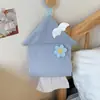Nueva Caja de Pañuelos Linda con Forma de Casa de Aspecto Elegante Estilo Ins Caja de Pañuelos de Tela Sala de Estar Baño Caja Colgante para Papel Higiénico