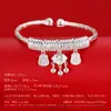 Pulseira de Gato da Sorte em Prata 9999 Prata Pura Pulseira de Abóbora para Presente de Dia das Mães para Mamãe
