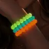 Pulsera de tarjeta de bendición tejida con hilo de cera impermeable, acrílico luminoso personalizado con cuentas de amor, juego de 2 piezas