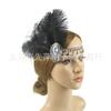 Diadema Gatsby vintage de los años 20 nueva, tocado nupcial europeo y americano, moda, aleación, pluma, accesorios para el cabello, banda para el cabello con borla