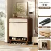 Mueble zapatero para la entrada de casa, almacenamiento integrado para la entrada, mueble de recibidor interior de pared, nuevo modelo 2025, zapatero de madera maciza para la entrada