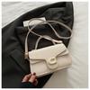 Bolsa Feminina Pequena Quadrada Casual Retrô com Costura Estilo Coreano 2025 Nova Textura Simples Transversal de Ombro Único
