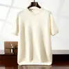 Outono e Inverno 2026 Novo Suéter Casual Masculino de Malha Cashmere Gola Redonda Manga Curta Camada Base t