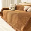 Capa de sofá estilo Maillard de luxo leve 2026 novo almofada de veludo cotelê, capa de sofá completa de peça única anti-arranhão de gato