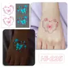 Nuevas Pegatinas de Tatuaje Luminosas Azules Transfronterizas de Ruika Long con un Toque de Alta Gama, Pegatinas de Tatuaje con Patrón de Rosa para la Clavícula, Fábrica