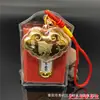 Bendición de Mazu con Lámina Dorada Protección de Mazu Virgen Celestial Ruyi Candado Dorado Bolsa con Candado Grande Amuleto de Paz Bolsita Colgante