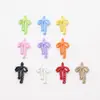 Acessórios de pingente de laço coloridos simples em liga metálica pintada por spray para pulseiras, colares, brincos e outras joias DIY