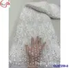 Vestido de Noiva Retro Francês Totalmente Bordado com Lantejoulas Flor Grande Bordado Tecido de Renda Vestido Vestido Malha Bordado Atacado